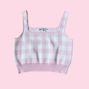 English factory pink gingham crop tank